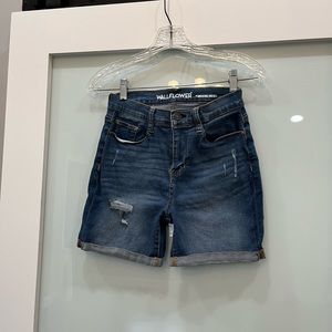 Wallflower Distressed High Rise Jean Shorts, Size 5